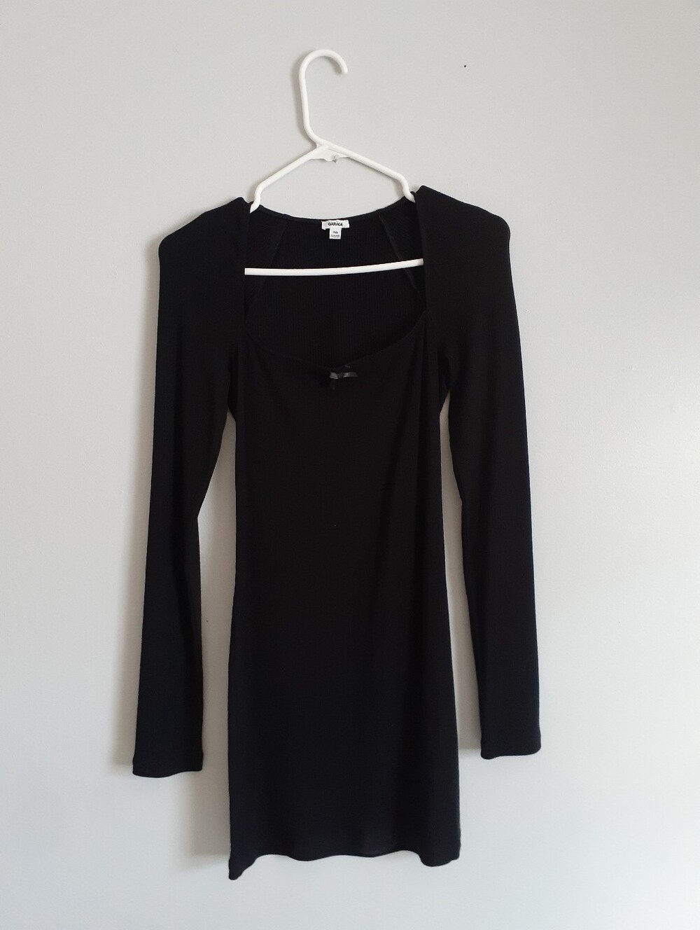 Garage Mini Dress Black Ribbed - Picture 4 of 5